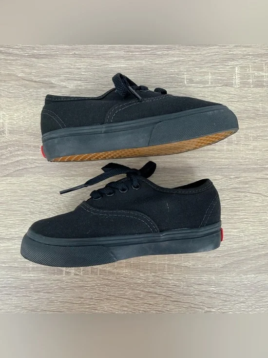 Vans Authentic Toddler Size 7.5 Shoes Black Canvas Low Top Sneakers Unisex Boys - Picture 7 of 10